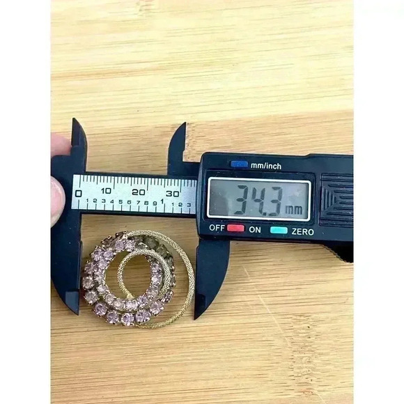 VTG Lavender Clear Glass Rhinestone Oval Gold Tone Brooch - Picture 3 of 10